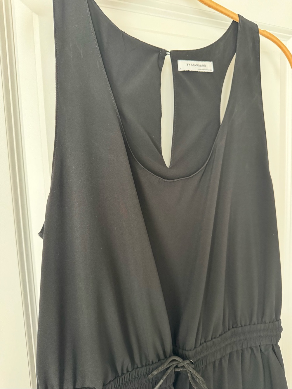 Black Sleeveless Drawstring Jumpsuit